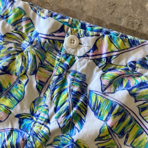 Tori Richards Honolulu Palms Mini Skirt, A-Line. White, Pink,‎ Blue, Size 4​ - Picture 4 of 13